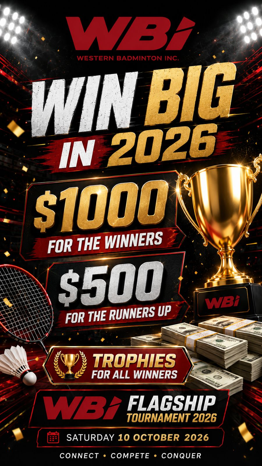 $1,000 for winners, $500 for runners-up and trophies for all winners